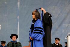 Deborah Jackson receiving degree